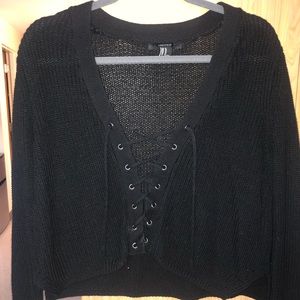 Black crop top sweater